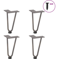 vidaXL Hairpin Legs for Coffee Table 4 pcs Natural Steel 20 cm Solid Steel
