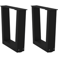 vidaXL Coffee Table Legs V-Shape 2 pcs Black 40x(30-31.3) cm Steel