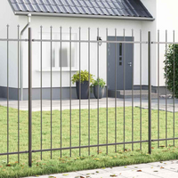 vidaXL Garden Fence Grey 1.7 x 1.5 m Powder-coated steel