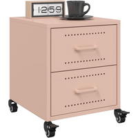 vidaXL Bedside Cabinets 2 pcs Pink 36x39x43.5 cm Steel