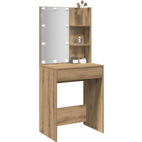 vidaXL Dressing Table with LED Artisan Oak 60x40x140 cm