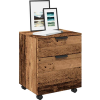 vidaXL Mobile File Cabinet with Wheels Old Wood 45x38x54 cm Engineered Wood