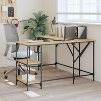 vidaXL Desk Sonoma Oak 139x139x75 cm Engineered Wood