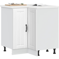 vidaXL Kitchen Corner Base Cabinet Lucca White Engineered Wood