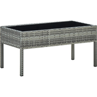 vidaXL Garden Table Grey 75x40x37 cm Poly Rattan