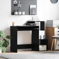 vidaXL Desk with Drawer Black Oak 106 x 41 x 88.5 cm Engineered Wood