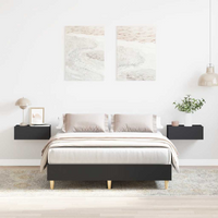 vidaXL Bed Frame No Mattress Black 140x190 cm Engineered Wood