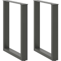 vidaXL Dining Table Legs U-Shaped 2 pcs Anthracite 70x(72-73) cm Steel