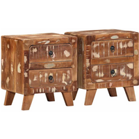vidaXL Bedside Cabinet 2 pcs 40x32x46 cm Solid Wood Reclaimed