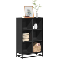 vidaXL Book Cabinet Black 65.5x33x107.5 cm Engineered Wood