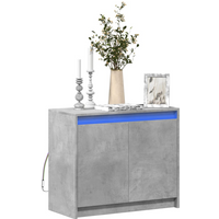 vidaXL Sideboard with LED Concrete Grey 72x34x61 cm Engineered Wood