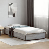 vidaXL Bed Frame without Mattress Grey Sonoma 90x190 cm Single