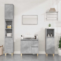 vidaXL Bathroom Cabinet Concrete Grey 65x33x60 cm Engineered Wood