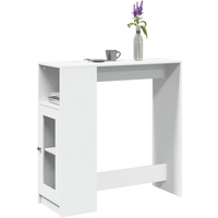 vidaXL Bar Table with Racks White 101x40x103.5 cm Engineered Wood