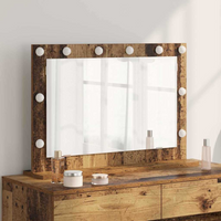 vidaXL Vanity Mirror with LED Strip Lights Old Wood 80 x 55 x 18 cm