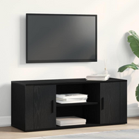 vidaXL TV Cabinet Black oak 100 x 35 x 40 cm Engineered wood