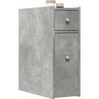 vidaXL Narrow Bathroom Cupboard with Wheels Concrete Grey Engineered Wood