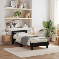vidaXL Bed Frame Black oak 75 x 190 cm Engineered wood