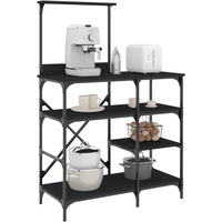 vidaXL Baker's Rack Black 90x40x132 cm Engineered Wood and Metal