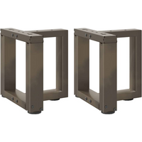 vidaXL Coffee Table Legs T-Shaped 2 pcs Black 30x25x(30-31) cm Steel