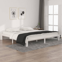 vidaXL Bed Frame without Mattress White Solid Wood Pine 200x200cm
