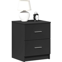 vidaXL Bedside Cabinet with 2 Drawers Black 40x36x50 cm
