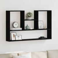 vidaXL Wall Shelf Black Oak 99x15x60 cm Engineered Wood