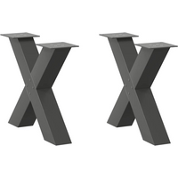 vidaXL Coffee Table Legs X-Shaped 2 pcs Anthracite 60x(42-43) cm Steel