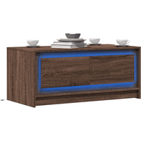 vidaXL Coffee Table with LED Lights Brown Oak Engineered Wood