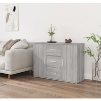 vidaXL Sideboard Grey Sonoma 91x29.5x65 cm Engineered Wood