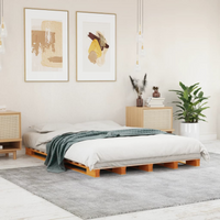 vidaXL Pallet Bed without Mattress Wax Brown 140x200 cm Solid Wood Pine