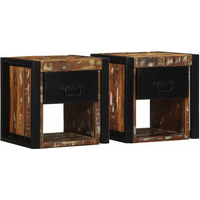 vidaXL Bedside Cabinets 2 pcs Multicolour 40x35x40 cm Solid Wood Reclaimed
