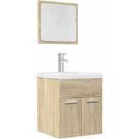 vidaXL 2 Piece Bathroom Furniture Set Sonoma Oak Engineered Wood