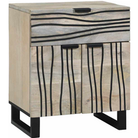 vidaXL Bedside Cabinet with Drawer White and black 50 x 33 x 60 cm