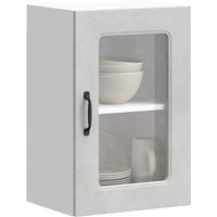vidaXL Kitchen Wall Cabinet with Glass Door Kalmar Concrete Grey Engineered Wood