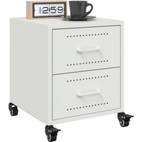 vidaXL Bedside Cabinets 2 pcs White 36x39x43.5 cm Steel