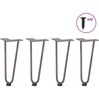 vidaXL Hairpin Legs for Coffee Table 4 pcs Natural Steel 30 cm Solid Steel