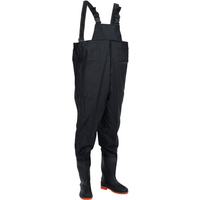 vidaXL Chest Waders with Boots Black Size 43