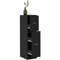 vidaXL Apothecary Cabinet Black 30x41x118 cm Engineered Wood