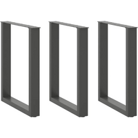 vidaXL Dining Table Legs U-Shaped 3 pcs Anthracite 70x(72-73) cm Steel