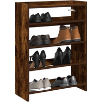 vidaXL Shoe Rack Smoked Oak 60x25x81 cm Engineered Wood