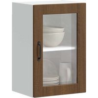vidaXL Kitchen Wall Cabinet with Glass Door Porto Brown Oak