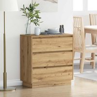vidaXL Bedside Cabinet Artisan oak 71 x 34.5 x 75 cm Engineered wood