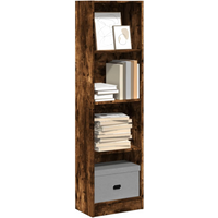 vidaXL Bookcase Smoked Oak 40x24x143 cm Engineered Wood