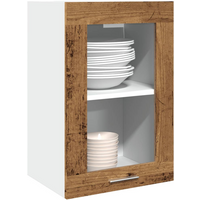 vidaXL Hanging Glass Cabinet Lyon Old Wood 40x31x60 cm Engineered Wood