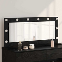 vidaXL Vanity Mirror with LED Strip Lights Black Oak 100 x 45 x 18 cm