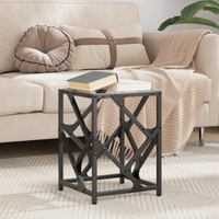 vidaXL Coffee Table with Transparent Glass Top 30x30x41 cm Steel