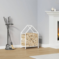 vidaXL Firewood Rack White 40x25x60 cm Cold-rolled steel