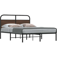 vidaXL Bed Frame Without Mattress 120x190 cm Small Double Brown Oak Engineered Wood