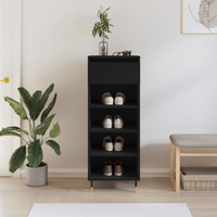 vidaXL Shoe Cabinet Black 40x36x105 cm Engineered Wood